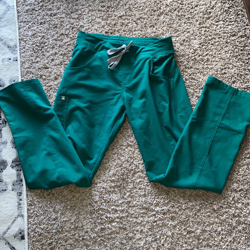 Straight leg hunter green scrubs
